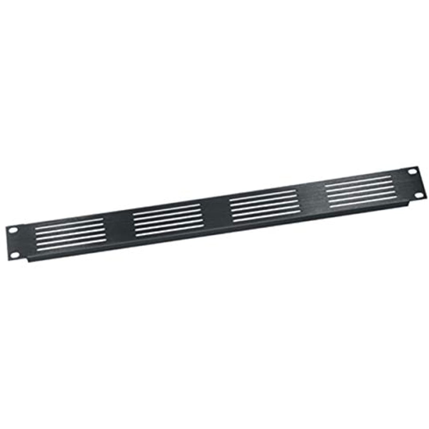 VTP Series Vent Panel, Slotted Design Panel Height: 1 3/4" (1U Space), Finish: Black Brushed Anodized