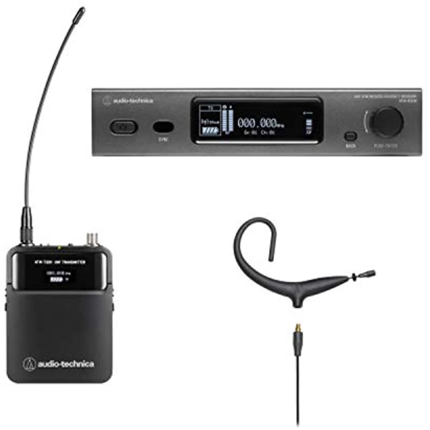 Audio-Technica ATW-3211N893X EE1 3000 Series Network Wireless MicroEarset System, EE1 530-590 MHz, Black