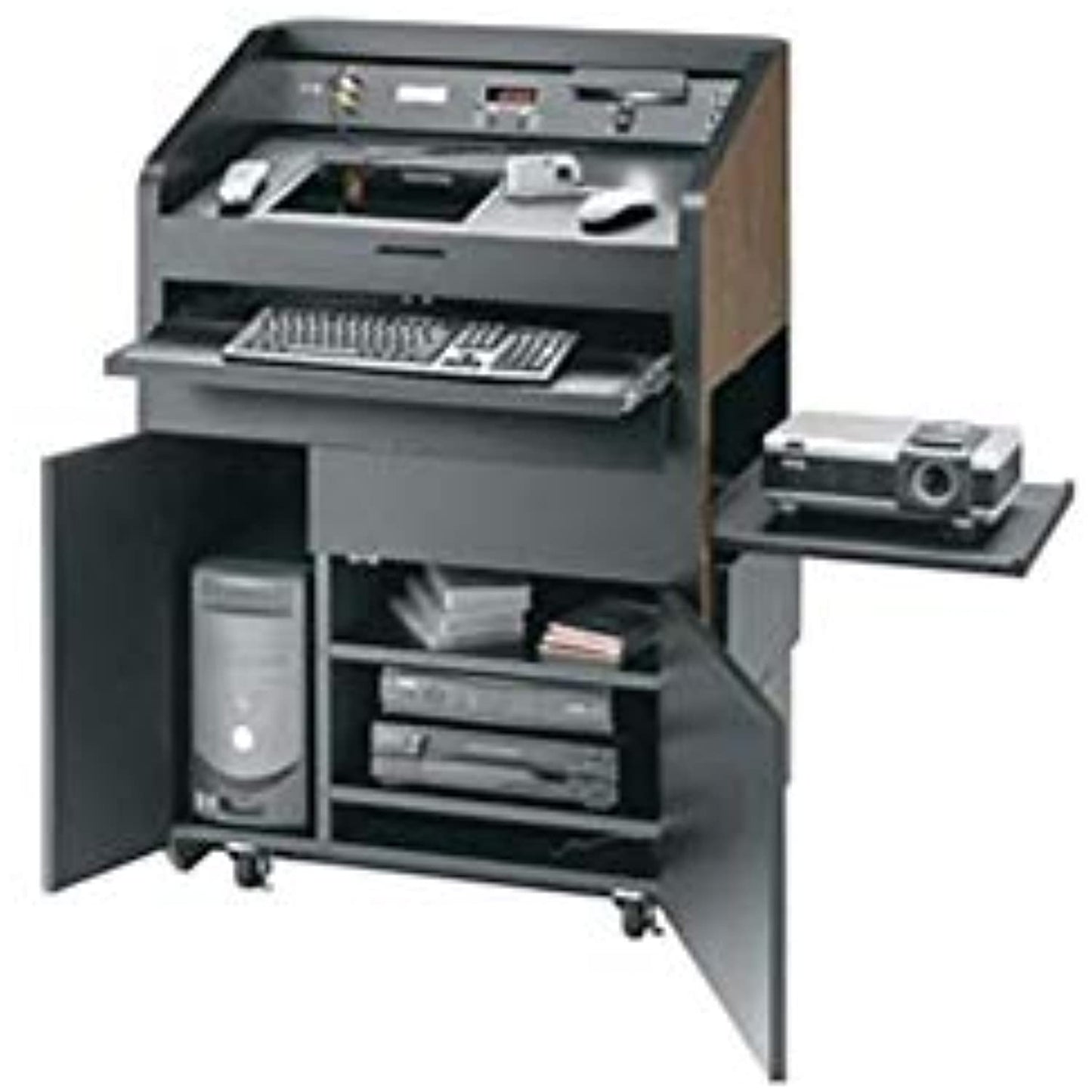 Da-Lite Office Computer Laptop Standup Workstation Multi-Media Lectern 32" Standard Veneer