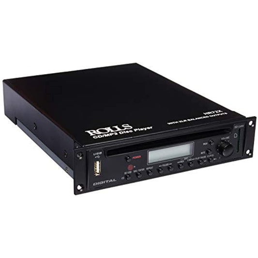 Rolls Rack Mountable CD/MP3 Player with XLR Output Connectors HR72X, Black, 1.70 x 8.00 x 6.75