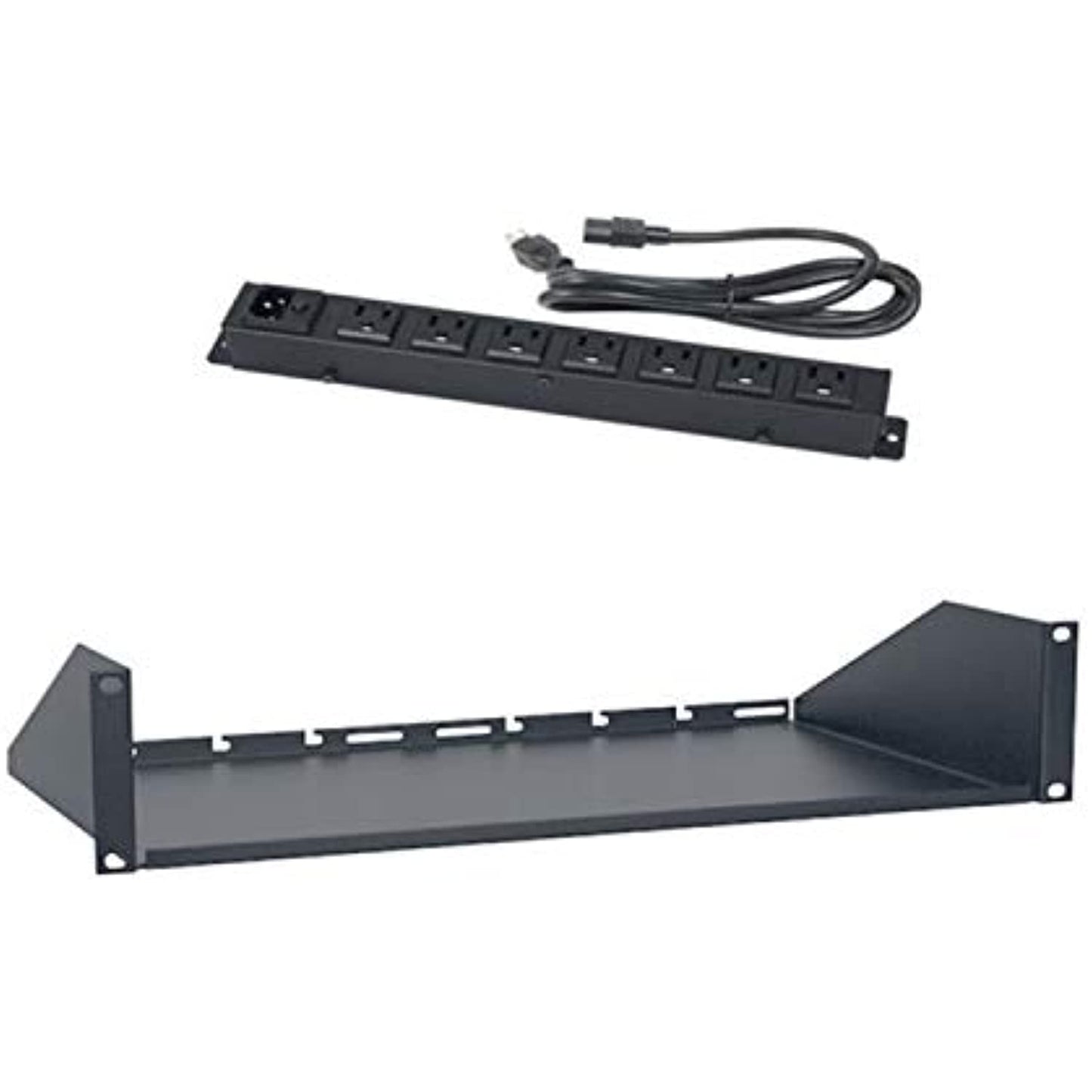 Lowell USAC210 US Utility Shelf + AC Power Strip, 2U