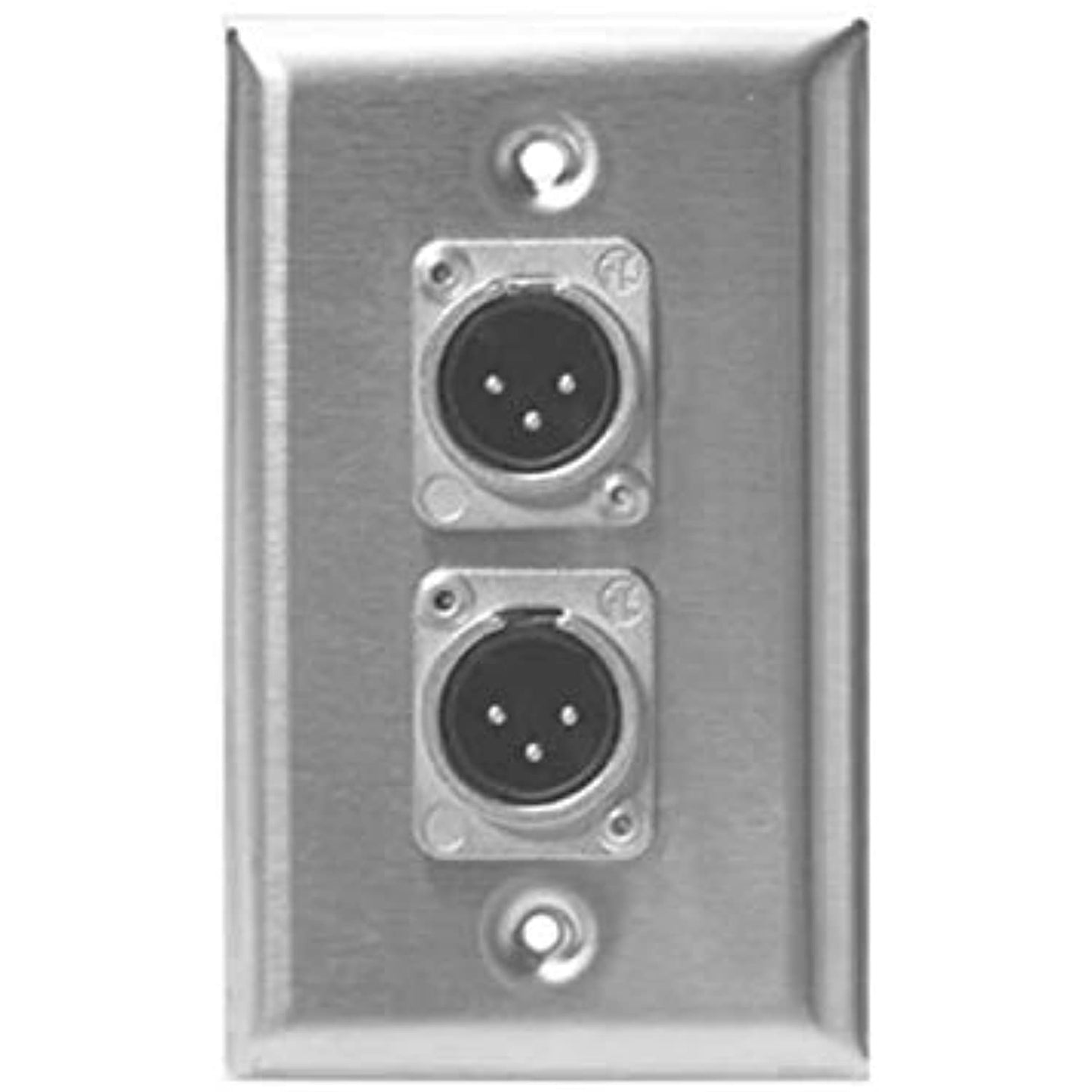 Lowell WP1-2NC3MD 1-Gang Wall Plate with 2 NC3MDL Male Connectors