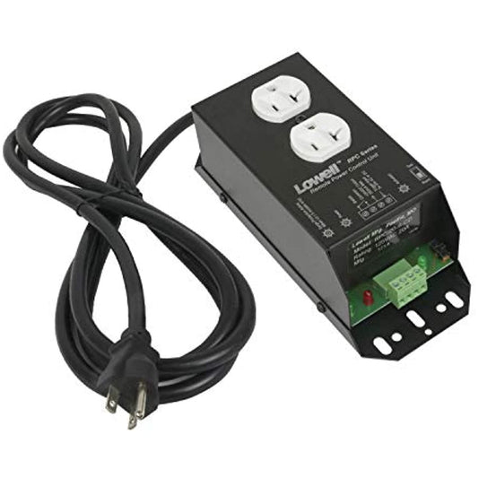 Lowell Manufacturing RPC-20-SCD 20A Low Voltage Remote Power Control with Surge Protection, 6' Cord, 1 Duplex Outlet