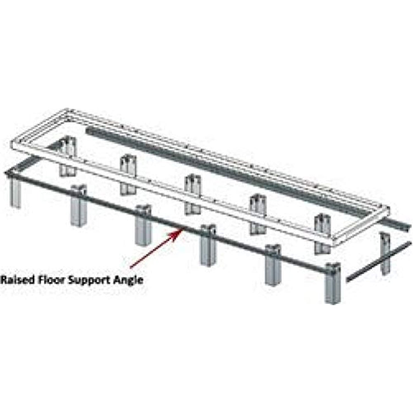 Rib Series Raised Floor Support Angles for Use with RIP-X-MRK-36 Riser Bases Number of Bays: 1