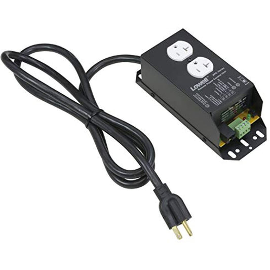 Lowell Manufacturing RPC-20-SCD-RJ 20A Low Voltage Remote Power Control with Surge Protection, 6' Cord, RJ45 Connector, 1 Duplex Outlet