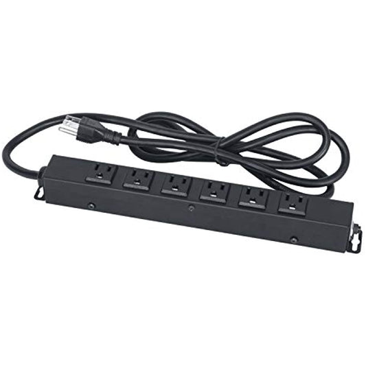 Lowell ACS-1506-WW Compact AC Power Strip with 6 15A NEMA Outlets for Rack Shelf