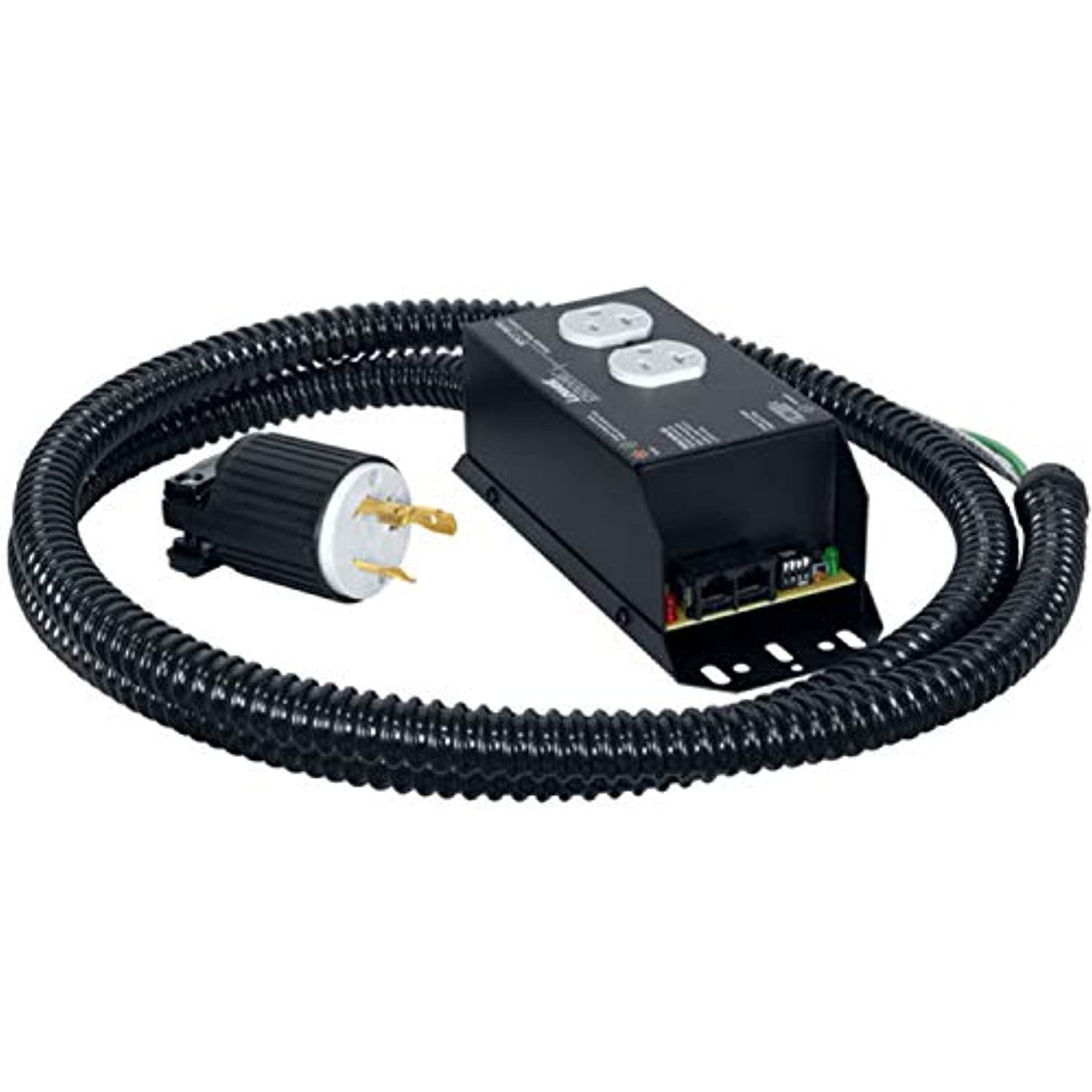 Lowell Manufacturing RPC-P20-SHW 20A Pass-Through Remote Power Control with Surge Suppression, NEMA 5-20R Duplex Outlet, 6' Hardwired