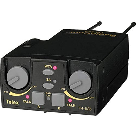 RTS TR-825-HER 2-Channel Binaural Wireless Beltpack, 4F Headset, 500-518 MHz