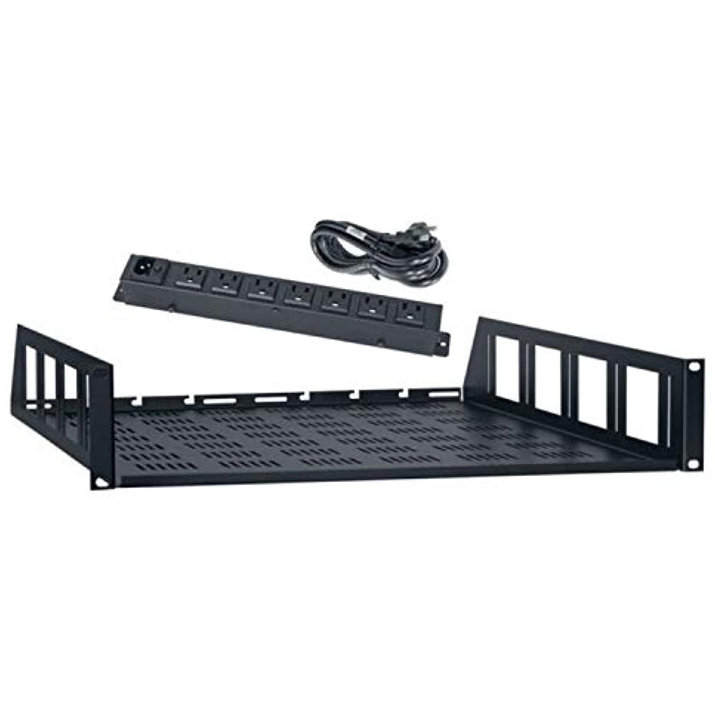 Lowell USVAC-218 USV Utility Shelf + AC Power Strip, 2U