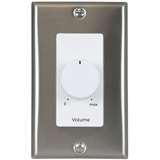 Lowell Attenuator 100LVC-DSW 100W, 70V/25V, 1-gang Attenuator (Stainless Steel/Decorator White)