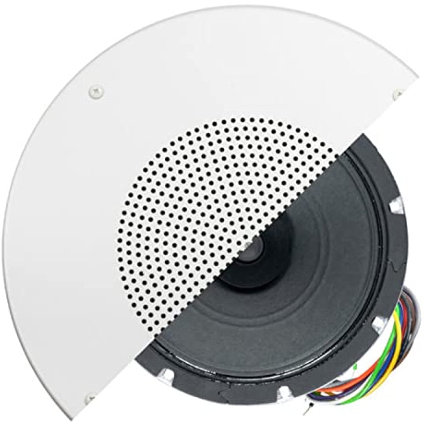 Lowell R1810-72S 8 Inch 15W Dual Cone Speaker, 5W Transformer, Grille, Volume Control, White