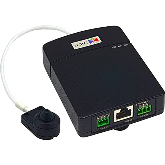 ACTi Q115 5MP Indoor L-Shape Pinhole Covert Camera with Basic WDR, Fixed lens, f3.7mm/F2.5 (HOV:70.2°), H.264, DNR, Audio, MicroSDHC/MicroSDXC, PoE/DC12V, EN50155, DI/DO, RS-232