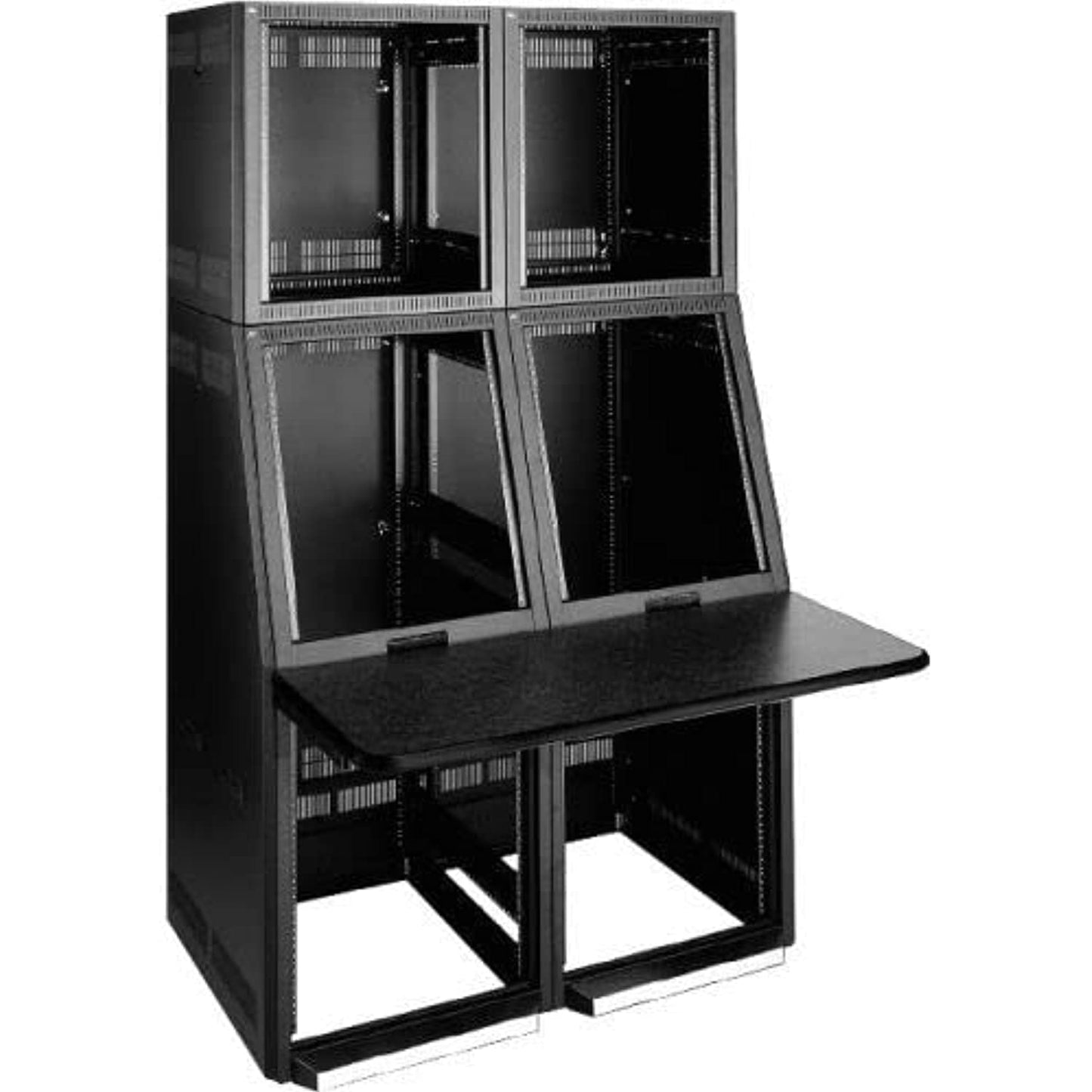 2 Bay Monitor Console Work Surface, Black T-Mold Trim Finish/Position: Finished All Sides