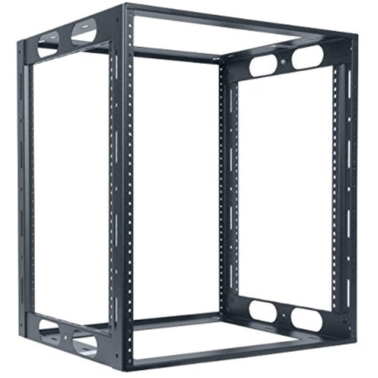 Lowell LCR-1216 Rack-Credenza-12U, 16in Deep, Fully Welded, Black