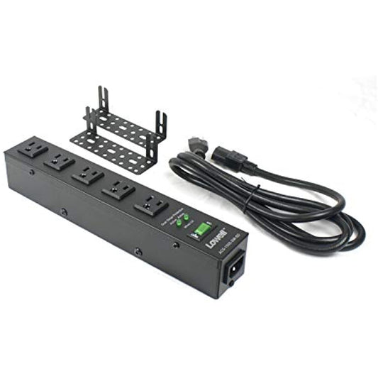 Lowell ACS-1505-SW-SD AC Power Strip with 5 15A NEMA Outlets, On/Off Switch and Surge Suppression