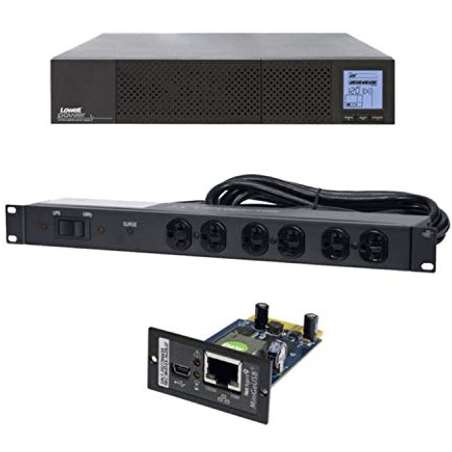 Lowell UPS8-2000-IPCD UPS, SNMP and Bypass Bundle (UPS8-2000 with UPS-SNMP with UPS-XBDM-20RCD)