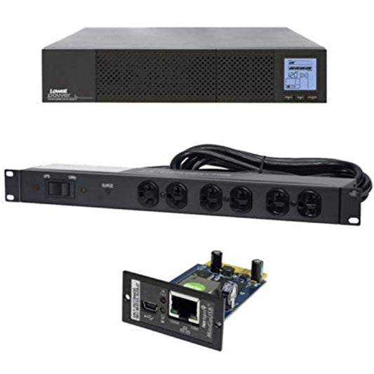 Lowell UPS8-2000-IPCD UPS, SNMP and Bypass Bundle (UPS8-2000 with UPS-SNMP with UPS-XBDM-20RCD)