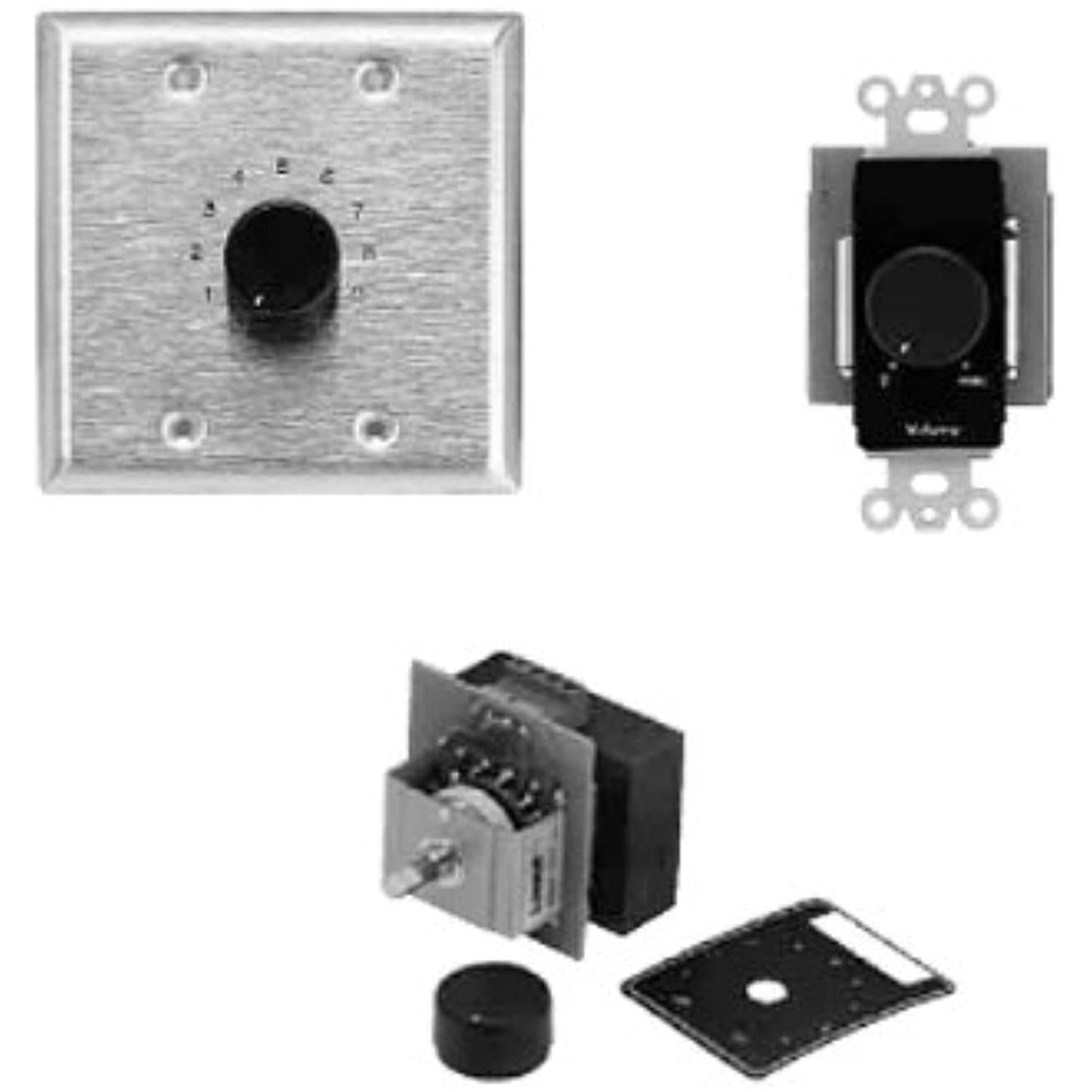 Lowell 200LVC 70V Attenuator Stainless Steel Plate 200W 3dB Step, 2 Gang Stainless