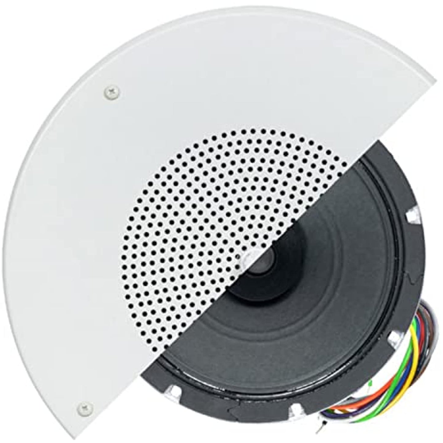 Lowell R1810-72K 8 Inch 15W Dual Cone Speaker, 5W Transformer, Grille, Volume Control Knob, White