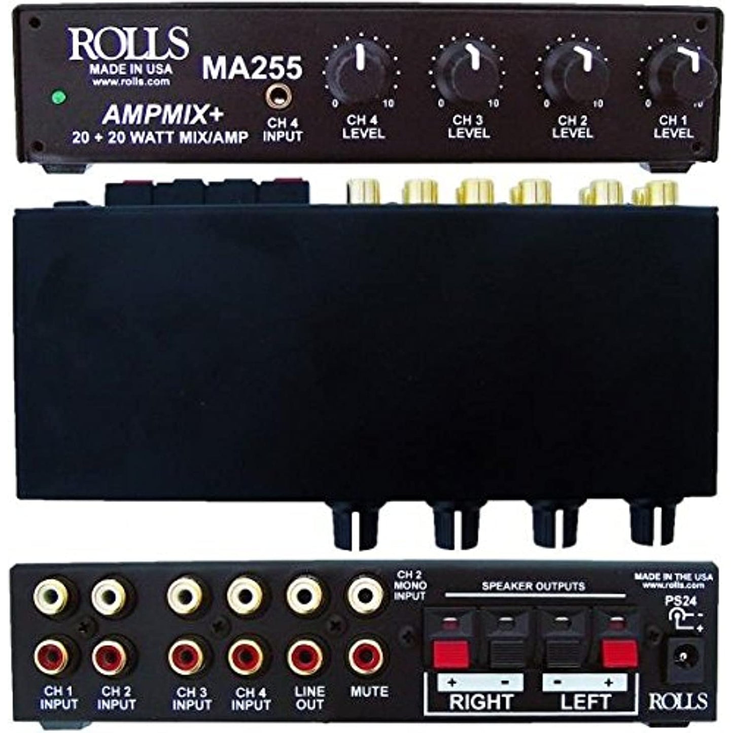 Rolls MA255 Stereo 20w/ch Class D Mixer Amplifier