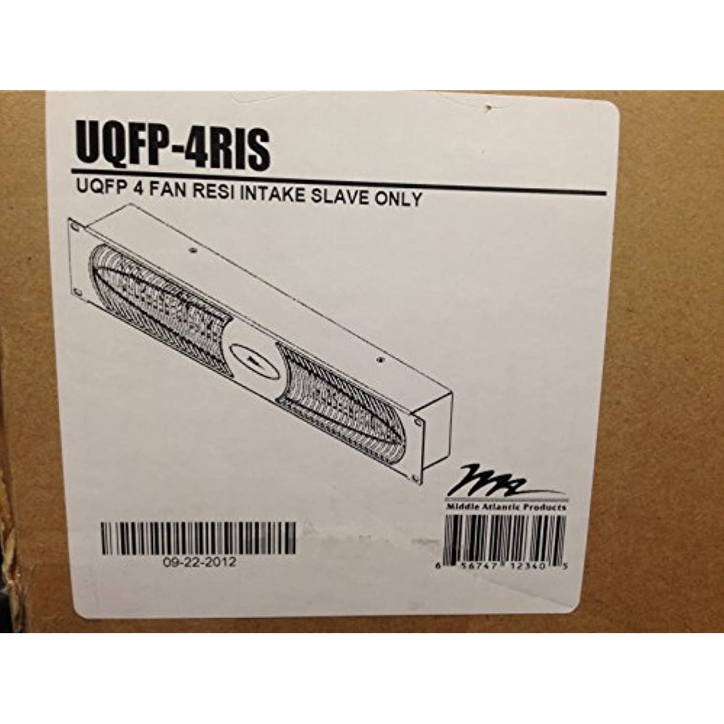 Middle Atlantic UQFP-4RIS Ultra Quiet Fan Panel, Intake Only