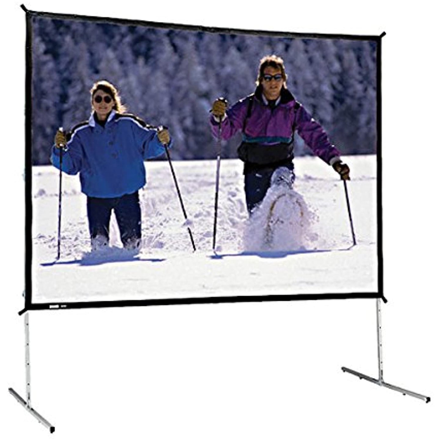 Dual Vision Heavy Duty Deluxe Fast Fold Complete Front and Rear Projection Screen - 6' x 8' Size: 7'6" x 13'4"