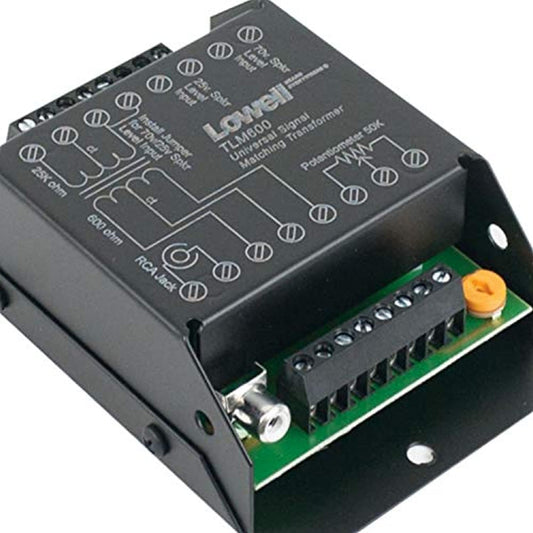 Lowell TLM-600 Impedance Matching Transformer, 70/25V In to 600/8 Ohm Out